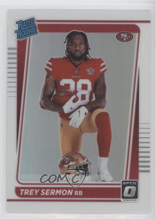 2021 Panini Donruss Optic Rated Holo Prizm Variation Trey Sermon Rookie RC 12g7