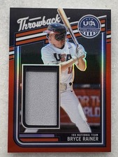 2026 Panini Prizm Stars & Stripes Bryce Rainer Game Used Jersey Red Prizm /99