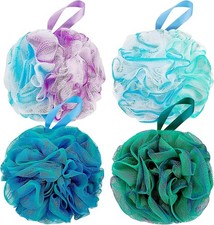 Shower Loofah Sponge Pouf XL Exfoliating Bath Puff Body Scrubber, Soft Mesh Sh