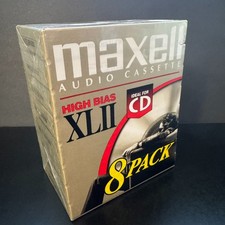 8 Pack New Sealed Maxell High Bias XLII 90 Minute Blank Cassette tapes