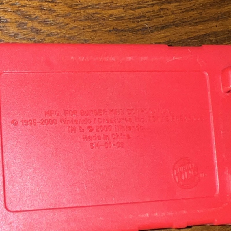 Burger King Nintendo Game Boy Color Handheld Water Game Toy Red 2000
