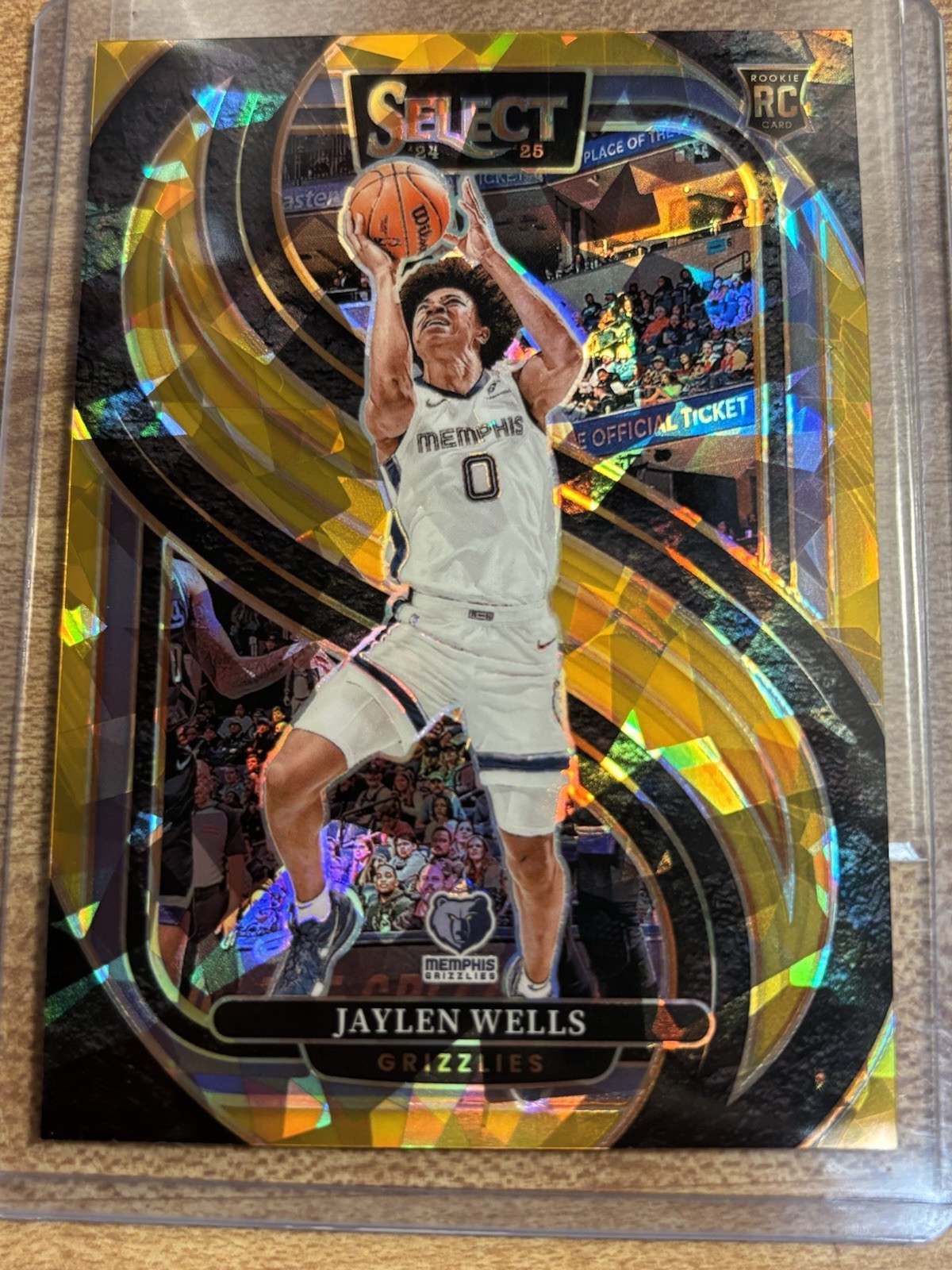 2024-25 Panini Select Jaylen Wells Grizzlies Rookie Gold Prizm #188 10/10 clean