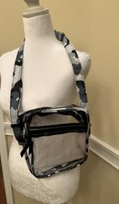 Clear Crossbody Bag With Zipper Stadium Approved Adjustable Strap Front Pocket
