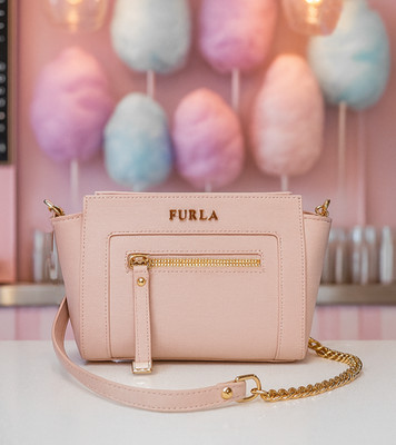 NEW FURLA Pink Leather Mini Ginevra Small Crossbody Bag AUTHENTIC