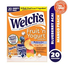 Welch s Fruit N Yogurt Blueberry Acai Mango Peach 20ct 0.7oz Snacks