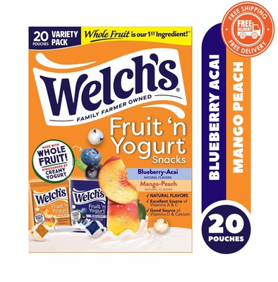 #ad Welch’s Fruit N Yogurt Blueberry Acai Mango Peach 20ct 0.7oz Snacks $7.63