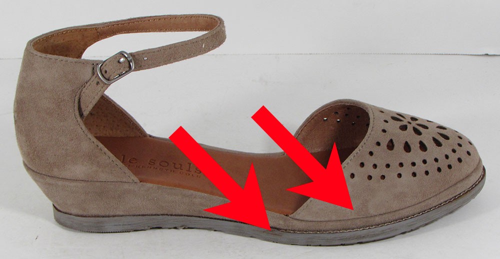 $195 Gentle Souls Womens Naomi Suede Wedge Sandal Shoes, Taupe, US