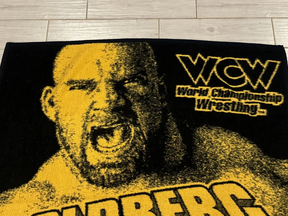 Manta de Colección WCW Wrestling Goldberg Biederlack Negra Amarilla Hecha en EE. UU. Foto 3 de 4