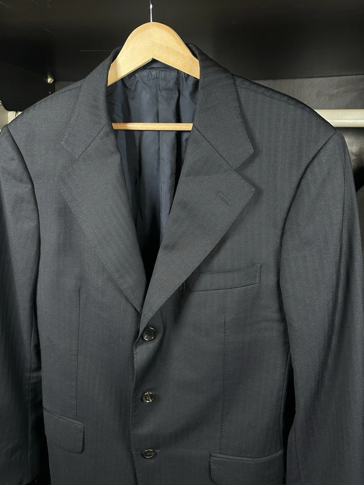 Chaqueta Blazer Hombre Gucci Negra Rayas 15% Mohair 85% Lana IT 50 UK 40 Foto 2 de 4