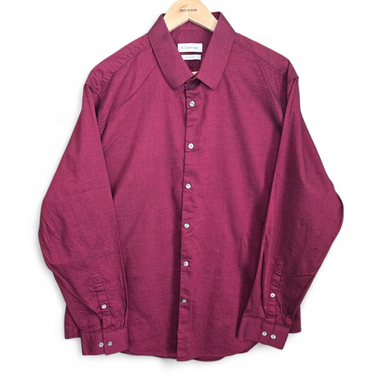 Calvin Klein Red Slim Dress Shirts for Men for sale | eBay