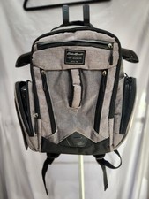 Eddie Bauer First Adventure Medium Size Gray  Black Diaper Backpack 16"x12"