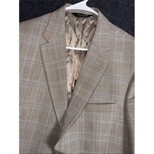 Jos. A. Bank Signature Collection Mens Tan Blue Glen Plaid Blazer Sport Coat