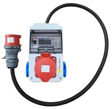Mobiler Stromzähler CEE 400V/32A geeicht MID Reset Verteilerkasten Steckdose