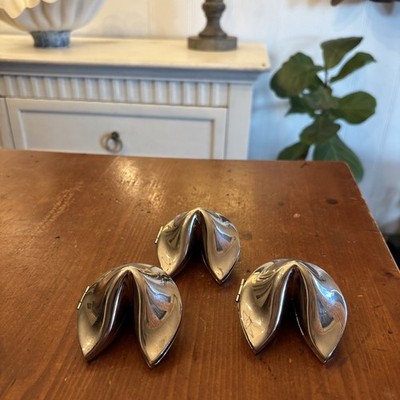 Bey Berk Silver Plated Fortune Cookie 3 x3  Trinket Boxes Set Of 3