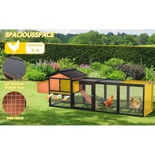 Wooden Chicken Coop Large Outdoor Hen House with Nesting Box Poultry Bunny Cage