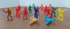 Plastic Cowboys and Indians 15 Pc. Set Size Approx. 2" Tall