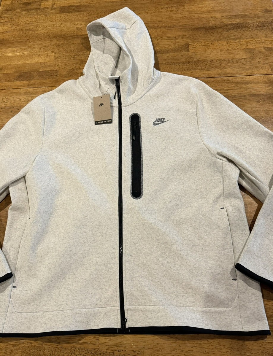 Nike Men's Full Zip Hoodie Tech Fleece Gray 2XL DD4688 100 Pockets