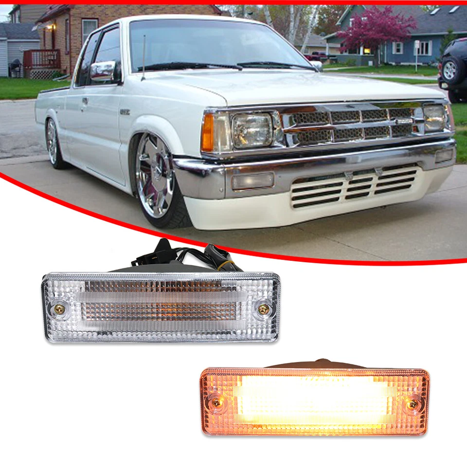 Luces de señalización de parachoques delanteras transparentes para camioneta Ford Mazda 323 626 B2200 B2600 Foto 2 de 4
