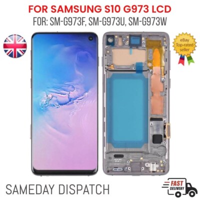 Samsung Galaxy S10 G973F Ersatz LCD Bildschirm Display Touch Digitizer + Rahmen UK