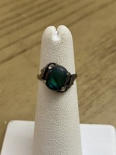Wheeler Mfg. Vintage Navajo Inspired 925 Sterling Abalone Stone Ring Sz 4