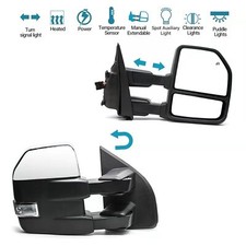 Towing Mirrors Power Turn Signal For 2016-2020 Ford F150 Leftright Chrome Cap