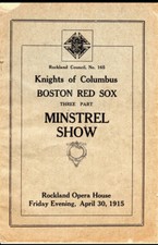 1915 BOSTON RED SOX MINSTREL PROGRAM-BABE RUTH ROOKIE YEAR🔥RARE🔥TRIS SPEAKER