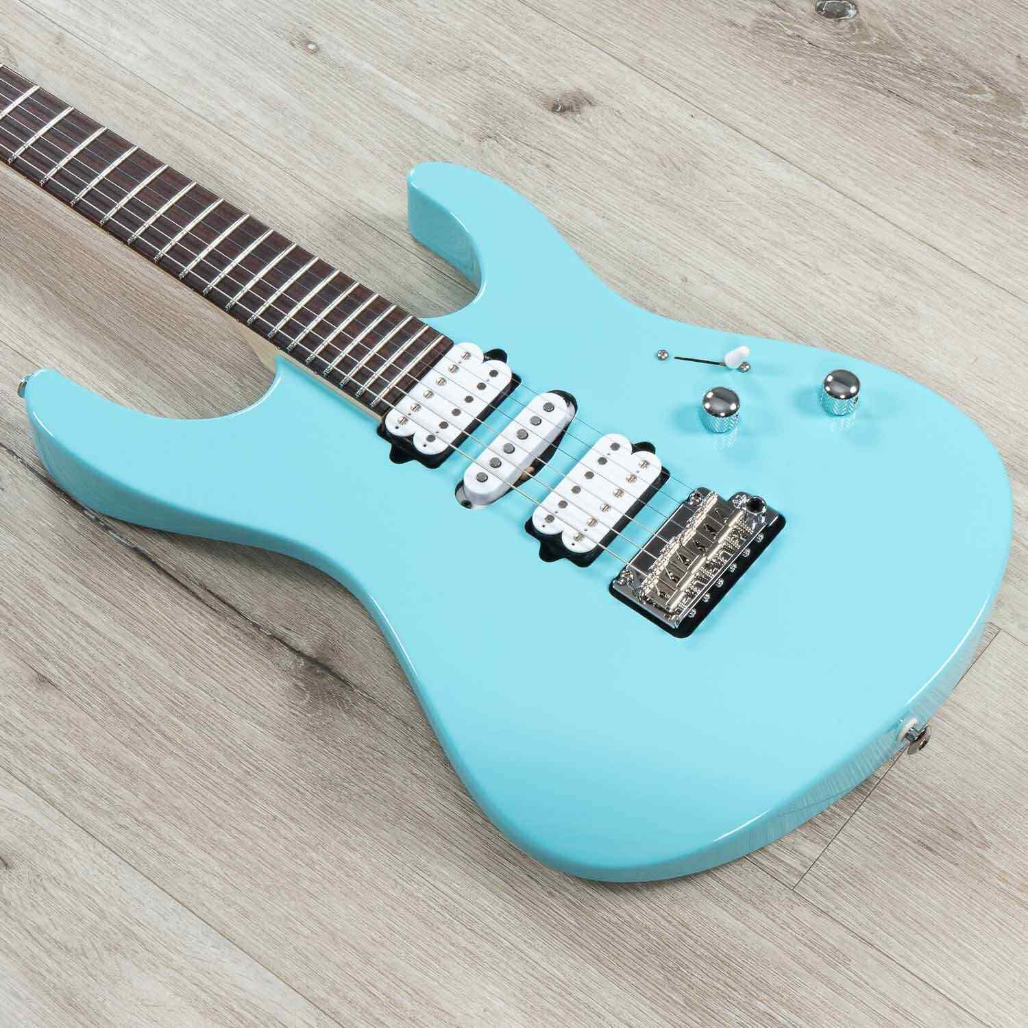 Suhr Custom Modern HSH Guitar, Rosewood, Alder Body, Thornbuckers, Daphne Blue