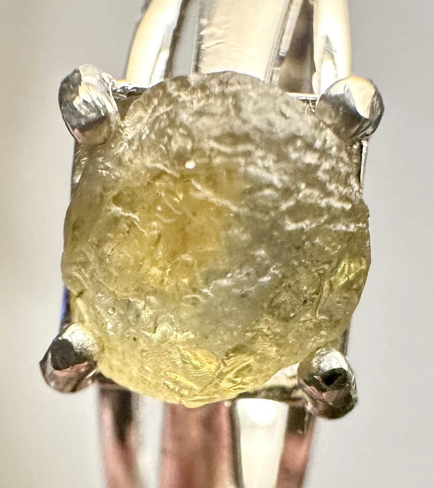 Natural Uncut 2 Ct OrangeYellowGreenBlue Montana Sapphire 925 Silver Ring Sz 9 - Image 2 of 4