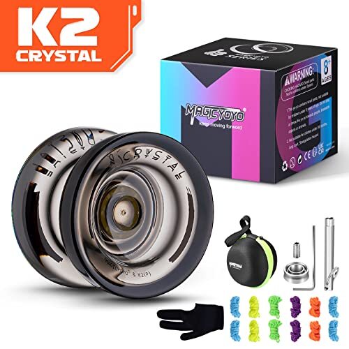 MAGICYOYO K2 Crystal Black Yoyo Professional Responsive Yoyo for Kids Beginne... - Picture 8 of 8