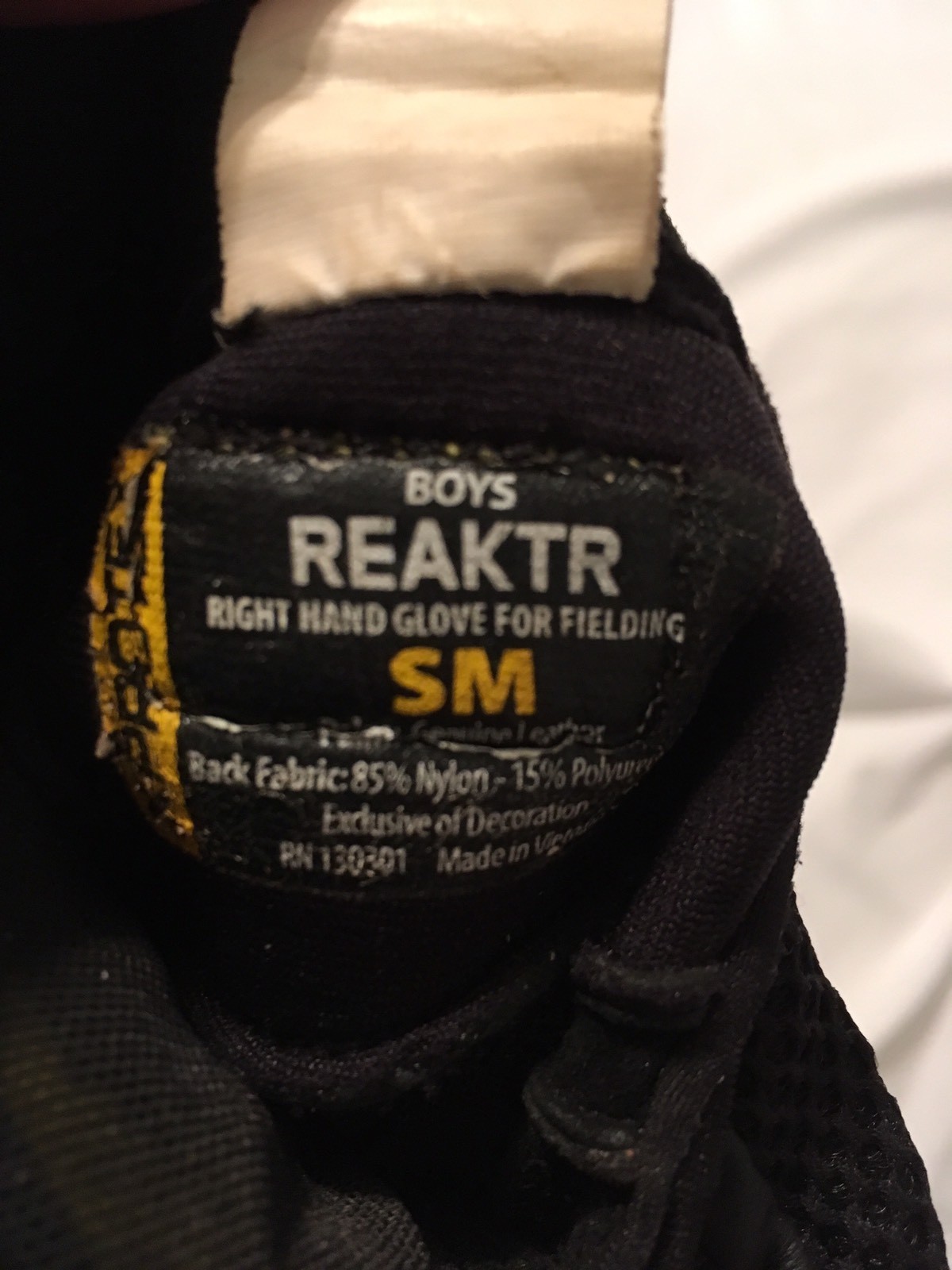 Xprotex Batting/Fielding Glove Protective Youth S Black/Yellow Right