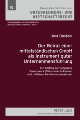 Der Beirat Einer Mittelständischen Gmbh Als Instrument Guter