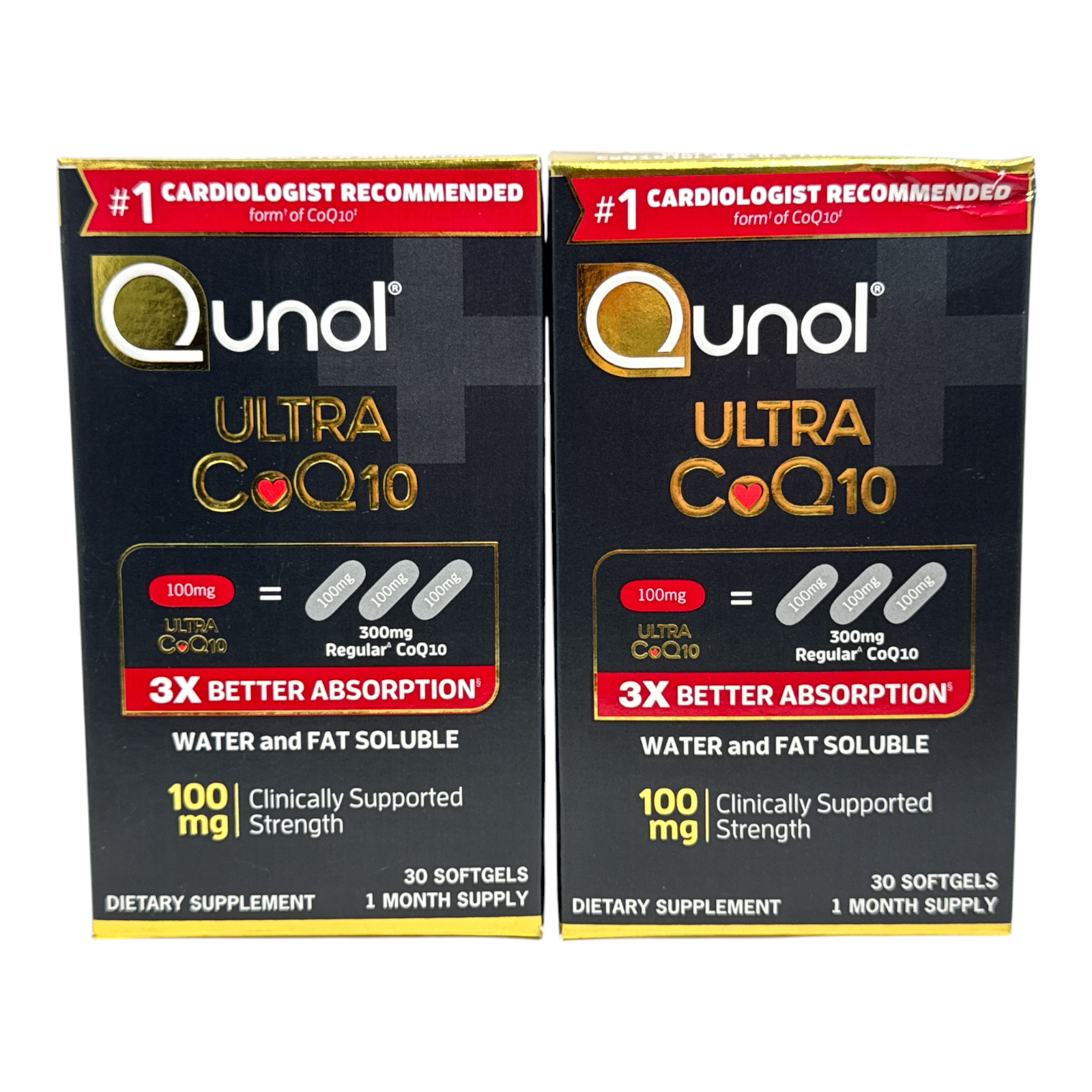 Qunol Ultra CoQ10 Dietary Supplement -30 Softgels- 1 Month Supply - LOT OF 2