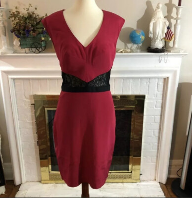 nicole miller red cocktail dress 🌹Nicole Miller Silk Crepe RED Cocktail dress Sz 12 🌹Stunning!