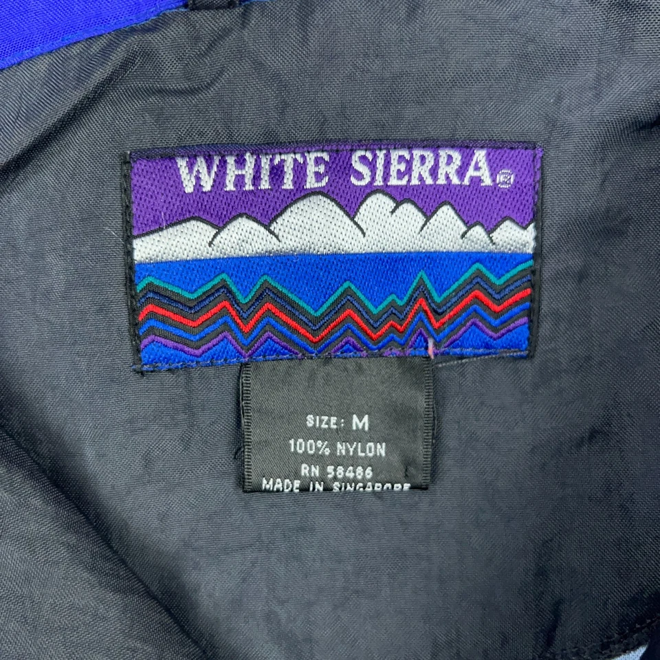 De Colección Chaqueta Sierra Blanca Para Hombre Mediana Azul Negro Nylon Cortavientos 1/2 Cremallera Anorak Foto 4 de 4