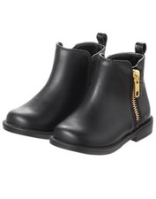 Toddler Girls Black Ankle Boots Size 8 Gymboree Boutique Zipper New