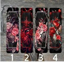 Dark Romance Hearts Themed Metal Bookmarks