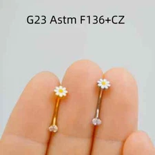 10pc G23F136 Lip Labret Bar Ear Helix Tragus Rook Eyebrow Barbell Navel Piercing