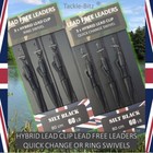 Hybrid Carp Leaders Lead Free BLACK Fishing Tackle Ring Swivels or QC 60LB Test