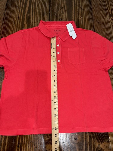 J. Crew Women’s XXL Short Sleeve Polo T-Shirt - Vintage Wash Red Cotton NWT - Picture 3 of 9