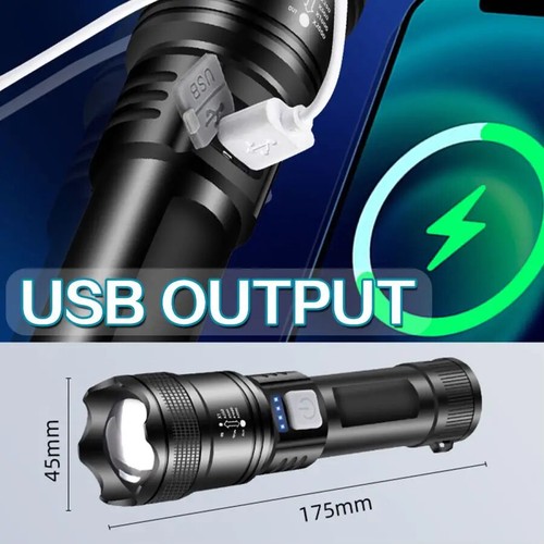 Linterna LED con batería incorporada 4 modos de iluminación USB recargable impermeable - Imagen 3 de 7