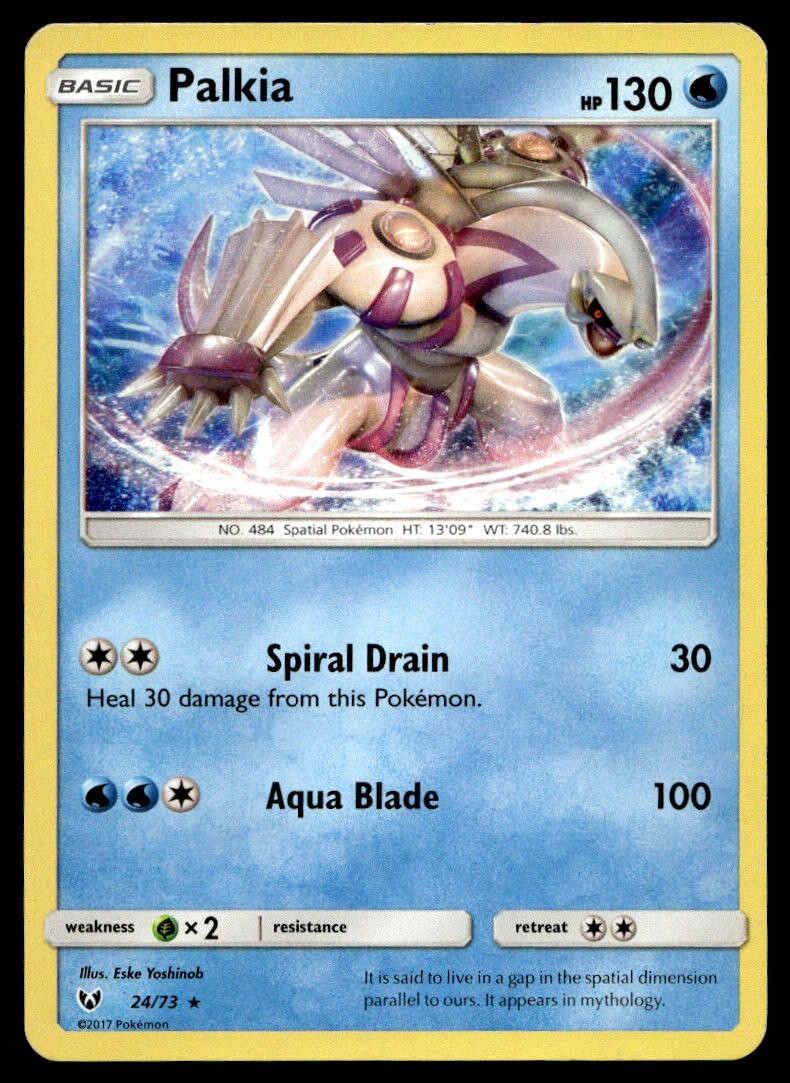 Palkia 24/73 Pokemon Card Shining Legends Rare Holo 130 HP Near Mint F10