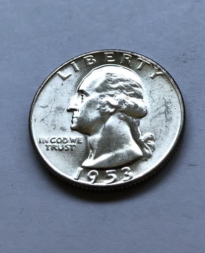 1953 Washington Quarter Silbermünze postfrisch Staat 25c