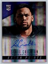 2014 Panini Prestige Scott Crichton Rookie Auto Blue Parallel Vikings RC #281