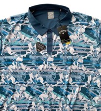 Callaway Nwt Polo Shirt Opti-Dri Swing Tech Eco Turquoise White Shirt XLT