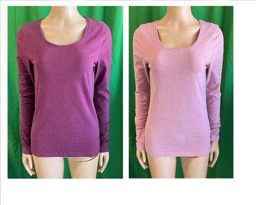 Damen Basic Shirt 2er Pack Langarm Rundhalsausschnitt Gr. S, M, L - Picture 5 of 5