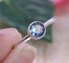 Blue Topaz Ring 925 Sterling Silver Handmade Beautiful Dainty Ring All Size