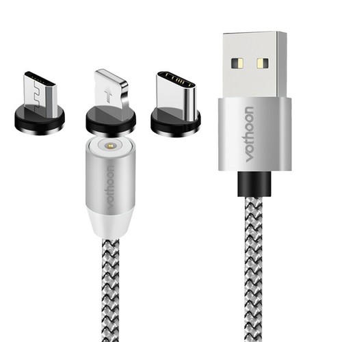 3 in 1 Magnetic Fast Charging USB Cable Charger 2.4A Phone Type-C Micro USB IOS - Picture 8 of 15