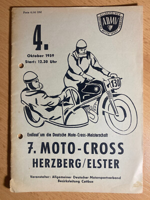 Rennprogramm 7. Moto Cross Herzberg Elster ADMV DDR Motorsport A5 20 Seiten