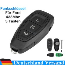 3Tasten Auto Funk Schlüssel 433MHz Für Ford Fiesta Focus B-Max C-Max Kuga Mondeo