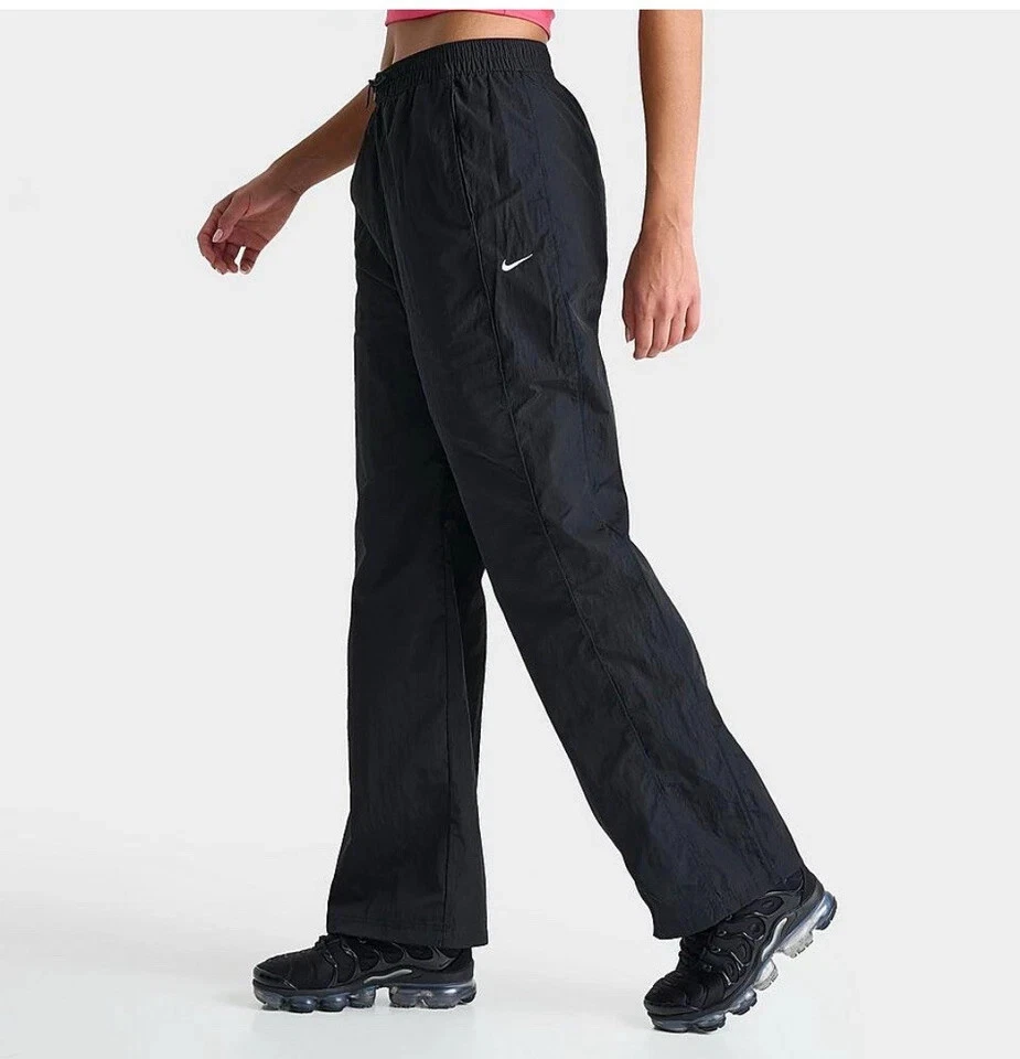  Pantalones para mujer Nike Windrunner cintura alta tejidos dobladillo abierto FV7655-010 TALLA M Foto 3 de 4